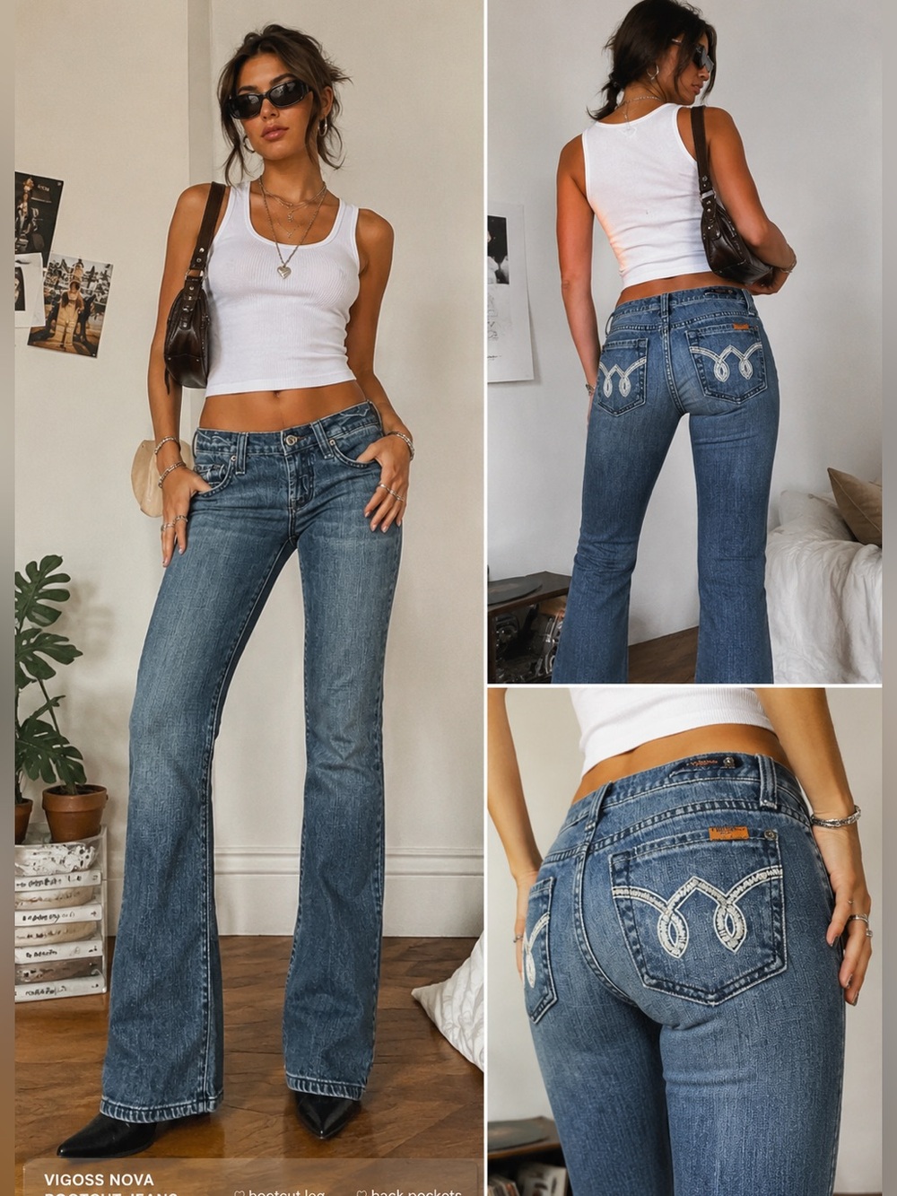 VIGOSS Bootcut Jeans Women’s Size 5 Medium Wash Y2K Stretch Denim